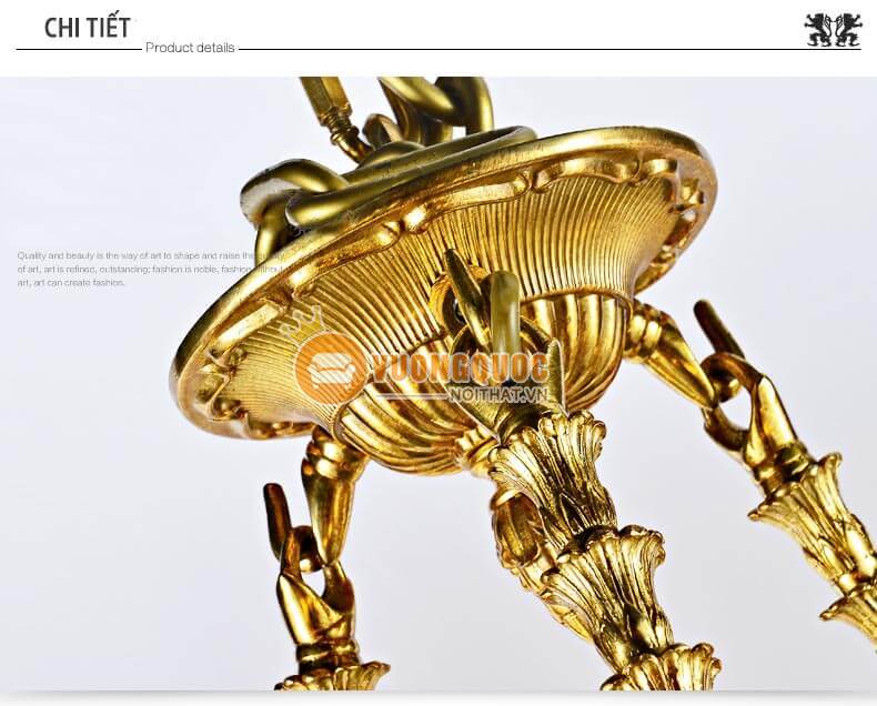 Đèn chùm đồng nến phong cách châu âu abr150-6